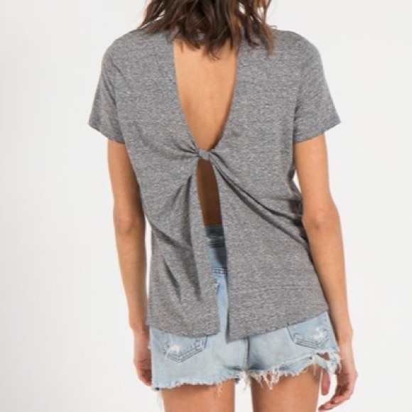 n:Philanthropy Tee Gray Twist Open Back NWT - Picture 2 of 8